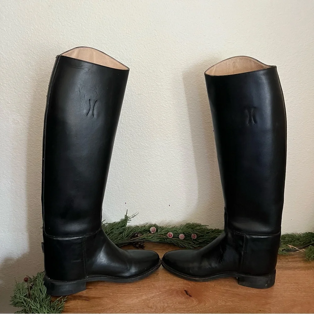 EFFINGHAM Bond Co. Size 8 100L Black Leather Equestrian Riding Boots USA MADE